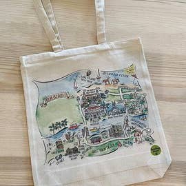 Palm Beach Fl Cotton Canvas Tote Bag for wholesale by Gooseberry Designs