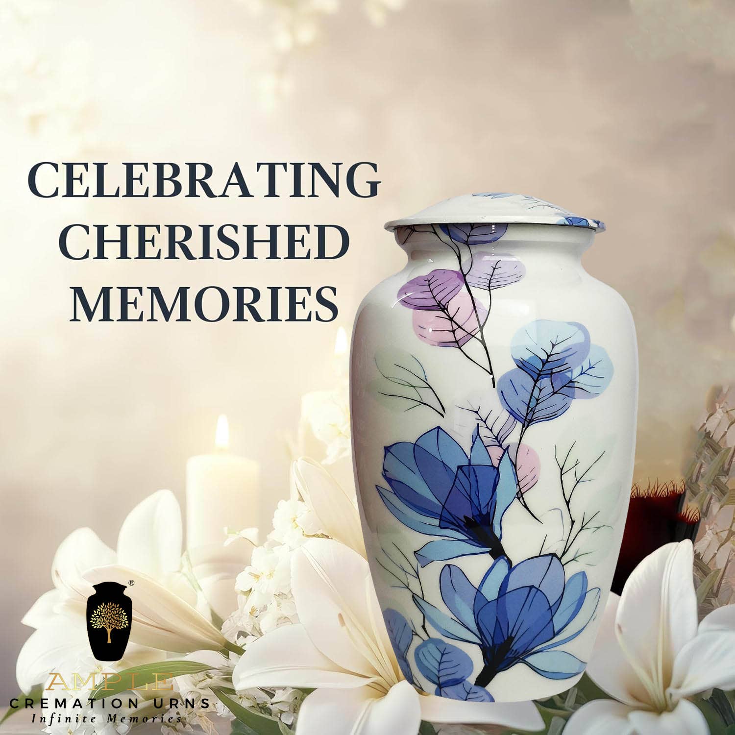 Ample Cremation Urns - Vendita all'ingrosso Urne - Urna Ricordo Albero della Vita in Oro per Ceneri5