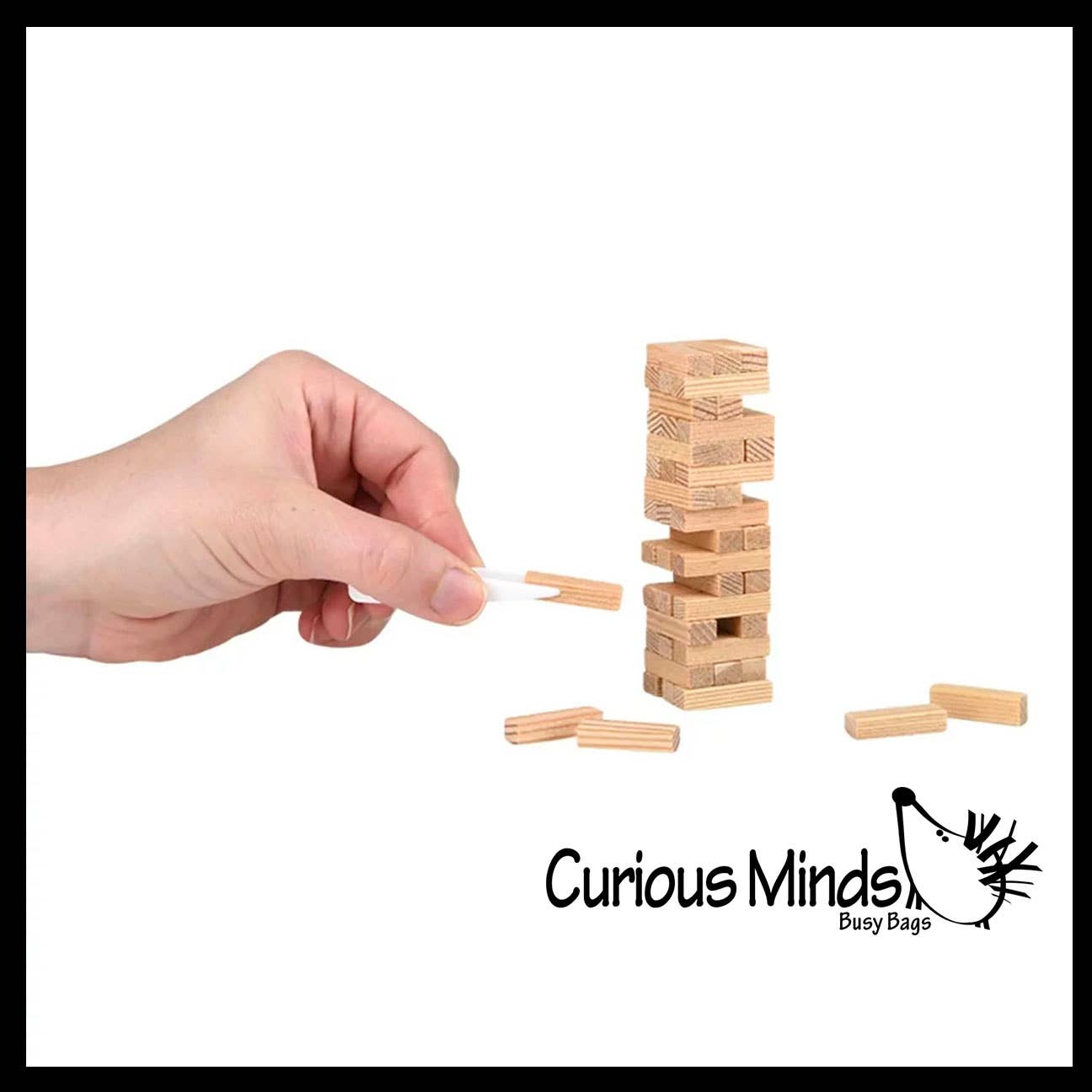 Curious Minds Toys - Wholesale Stacking Game - 1 MINI TINY Wood Topple Towers Game - Stacking Blocks Challe2