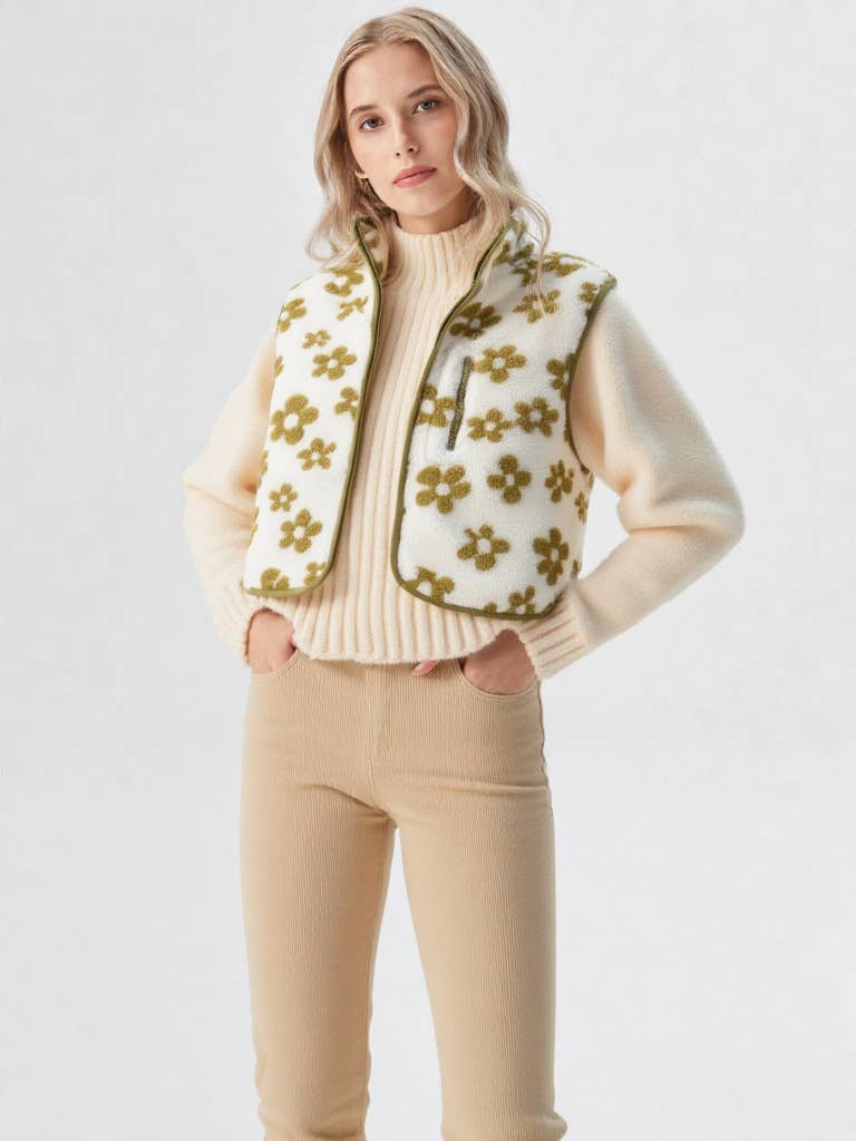 VERY J – Engroshandel Vest - Dame – NJ90128-trykt sød fleece vest22