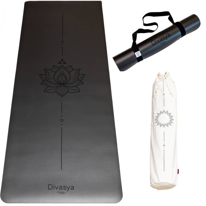 Yoga mat made of natural rubber & Japanese eco-PU |+ accessories for wholesale by Divasya