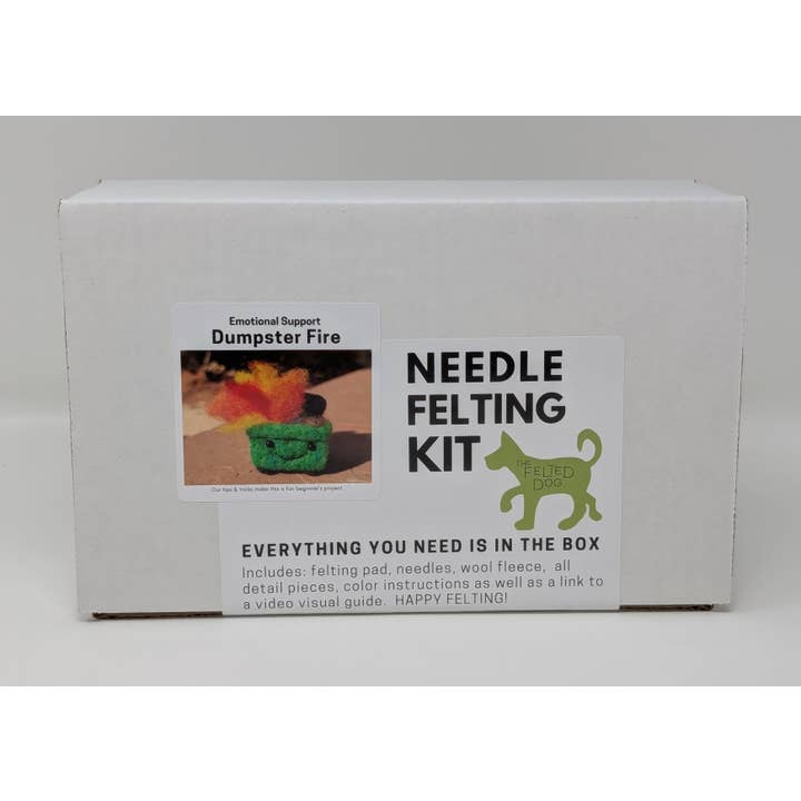 The Felted Dog - Wholesale DIY Craft Kit - Dumpster Fire Needle Felting DIY Kit3