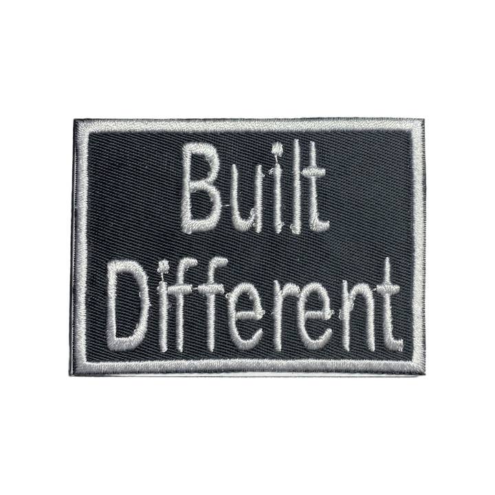 Built Different, Embroidered, Iron on Patch, Hat Bar for wholesale by Wholesale Applique