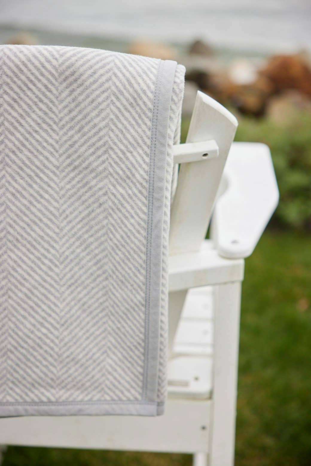 ChappyWrap - Wholesale Bedding Blanket - Harborview Herringbone Light Grey Blanket7