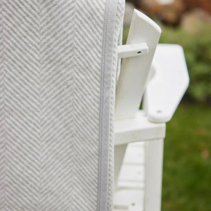 ChappyWrap - Wholesale Bedding Blanket - Harborview Herringbone Light Grey Blanket7