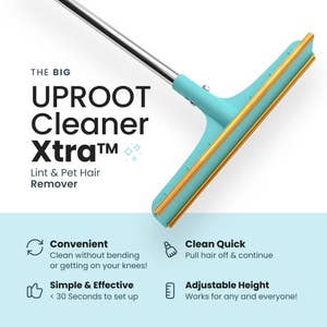Uproot Clean Xtra - Reusable Pet Hair Removal Broom with Innovative Metal  Edge Design - Telescopic Handle Pet Hair Broom - Durable Carpet Rake for Pet  Hair Removal - Easy Pet Hair