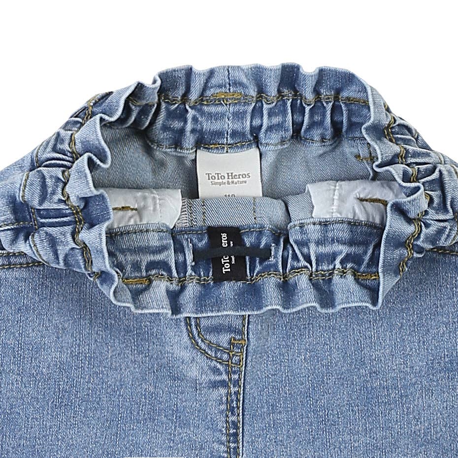 ToTo Heros - Wholesale Shorts - Kids - Ella High-Waist Roll-Up Hem Pull-On Summer Denim Shorts3