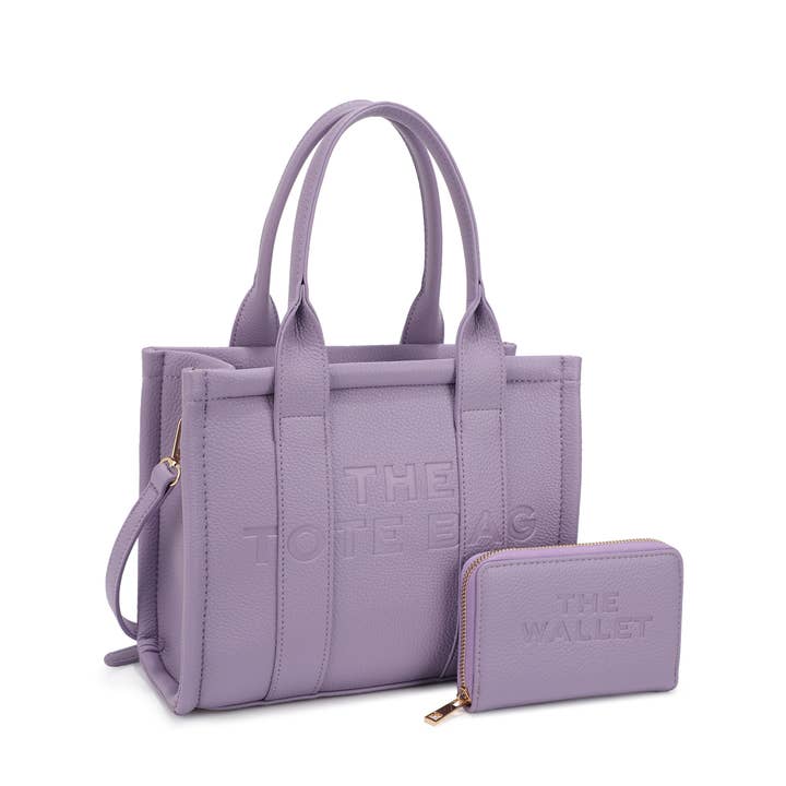 Black MAUREEN TOTE SET WITH WALLET for wholesale on Faire