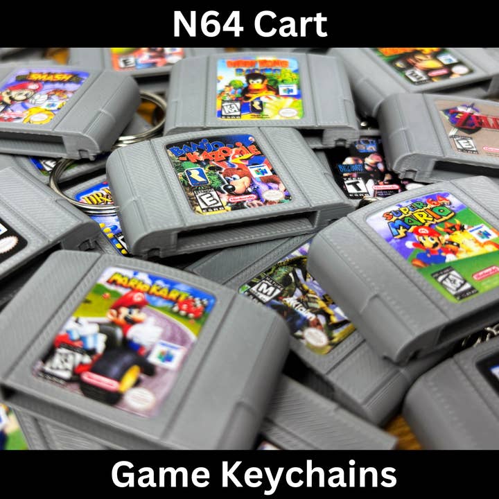 BitsyLabs - Wholesale Keychain - Unisex - N64 Game Cart Keychains0