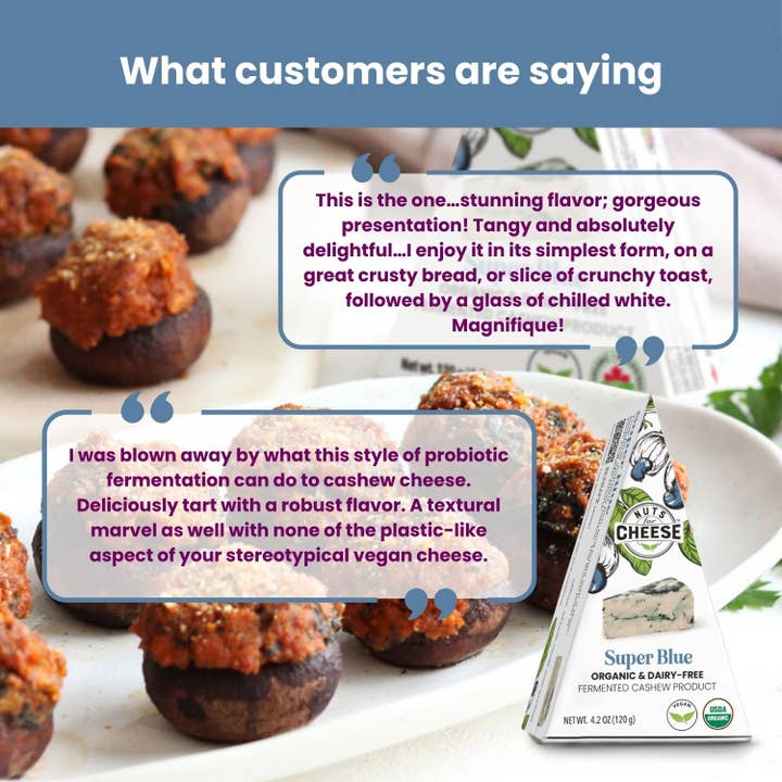 Nuts For Cheese - Vente Fromages - Tranche de fromage de cajou Super Blue | Biologique | Artisanal | Végétalien 2