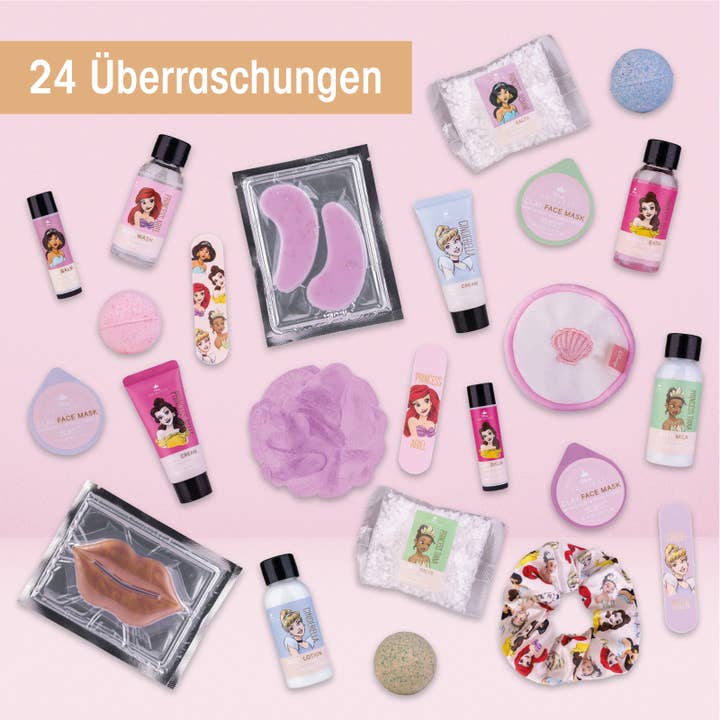 Accentra - Vente Set de bain et corps - Calendrier de l'Avent Disney Princess pour enfants