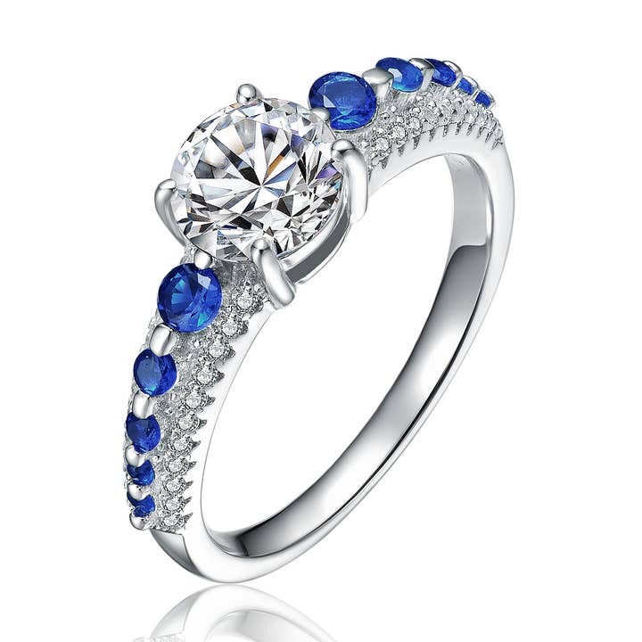 Bague en argent sterling avec zircone cubique (2171-S) pour la vente par Genevive