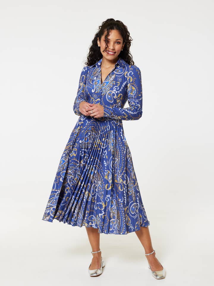 Closet London Pleated Shirt Dress D9602 for wholesale by Closet London