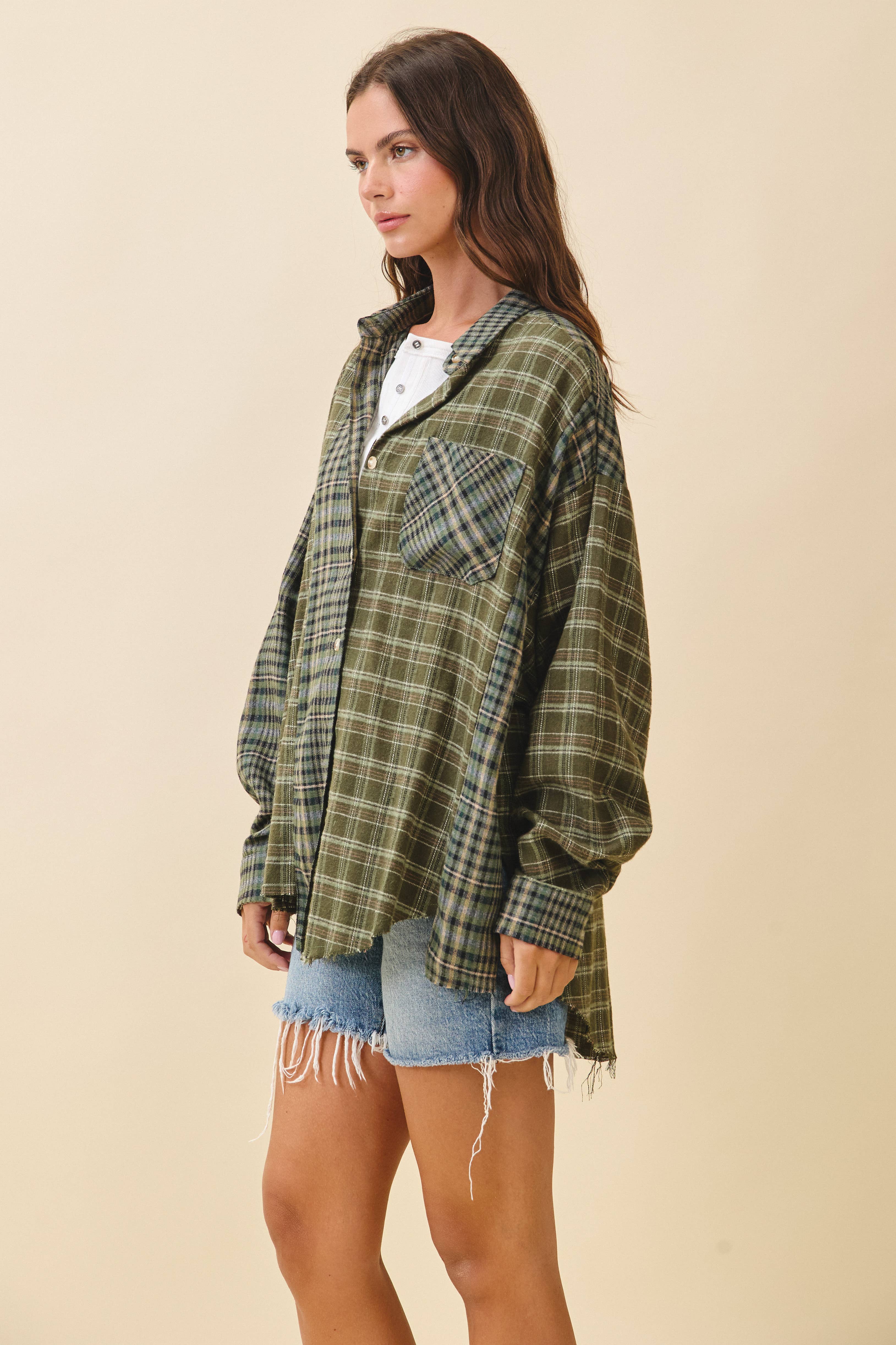 AEMI + CO - Wholesale Button Down Shirt - Women's - 8376EN Kambrie Plaid Flannel Shirt20