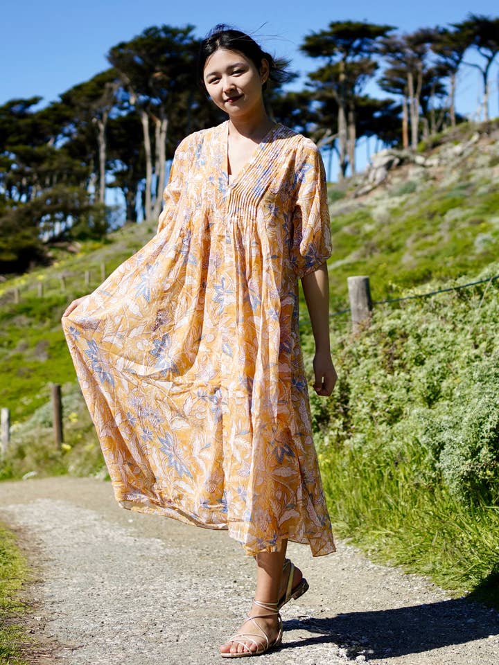 Vestido Skye Mostaza para venta al por mayor de Dolma