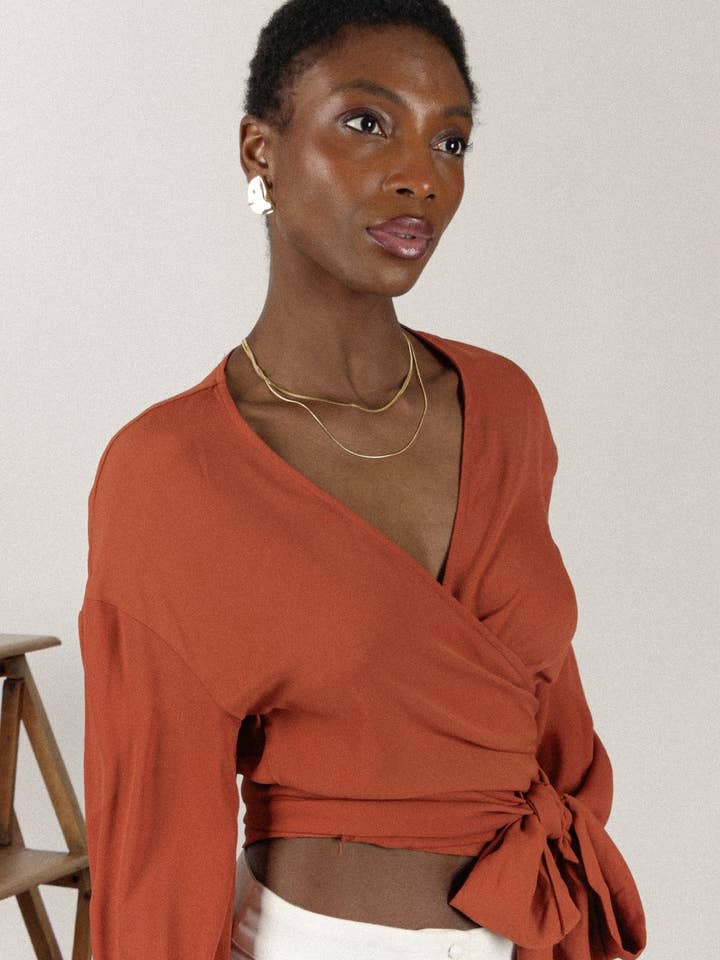 Blusa transpassada por atacado de Nathael Paris