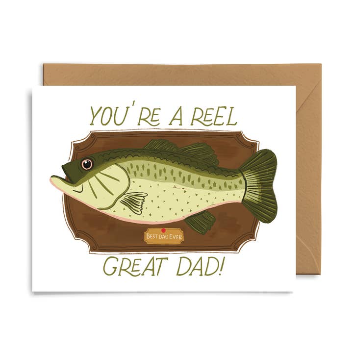 Reel Great Dad Card for wholesale by Pink Pigeon Studio