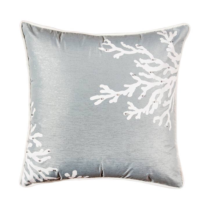 SALE Seafoam Blue Coral Square Pillow for wholesale by C&F Home