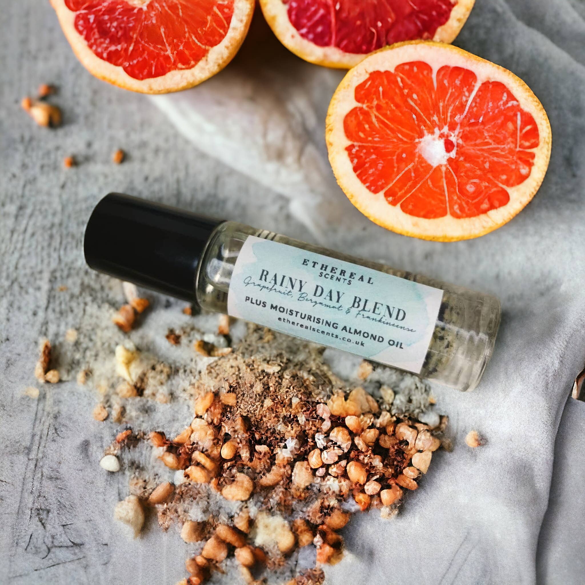 Ethereal Scents - Vente Roll-on aux huiles essentielles - Rouleau à huile Pamplemousse, Bergamote & Frankincense Rainy Day