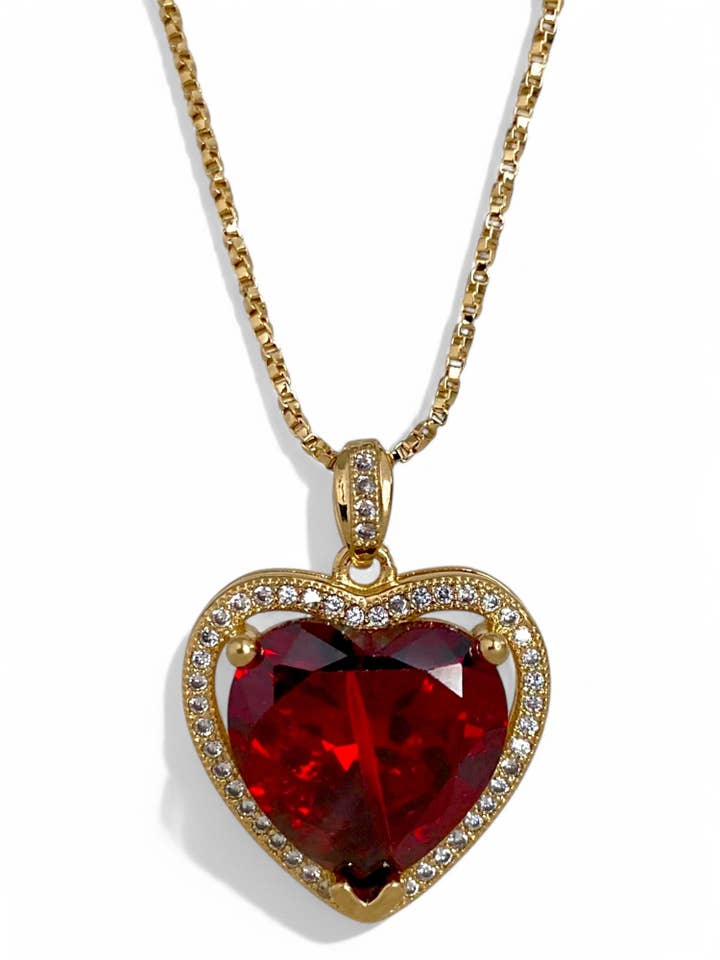 The Ruby Heart Necklace for wholesale by SPARROW