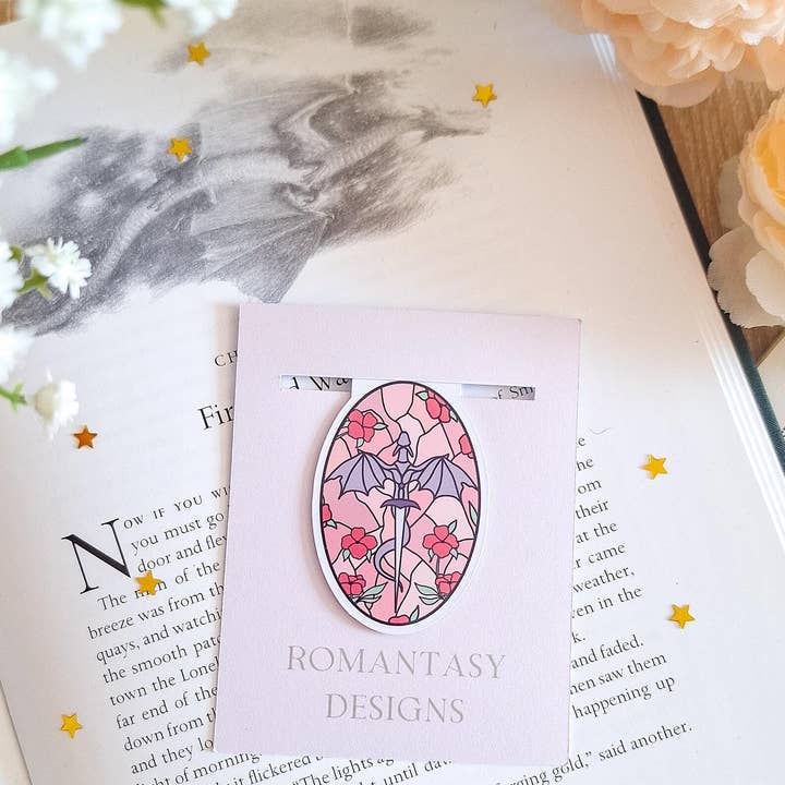 Stained glass dragon magnetic bookmark for wholesale by Romantasy Designs