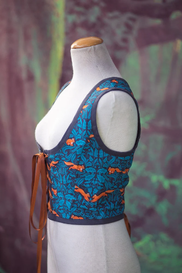 Costurero Real - Vente Corset – femme - Corset style Renaissance à motifs écureuil, William Morris1