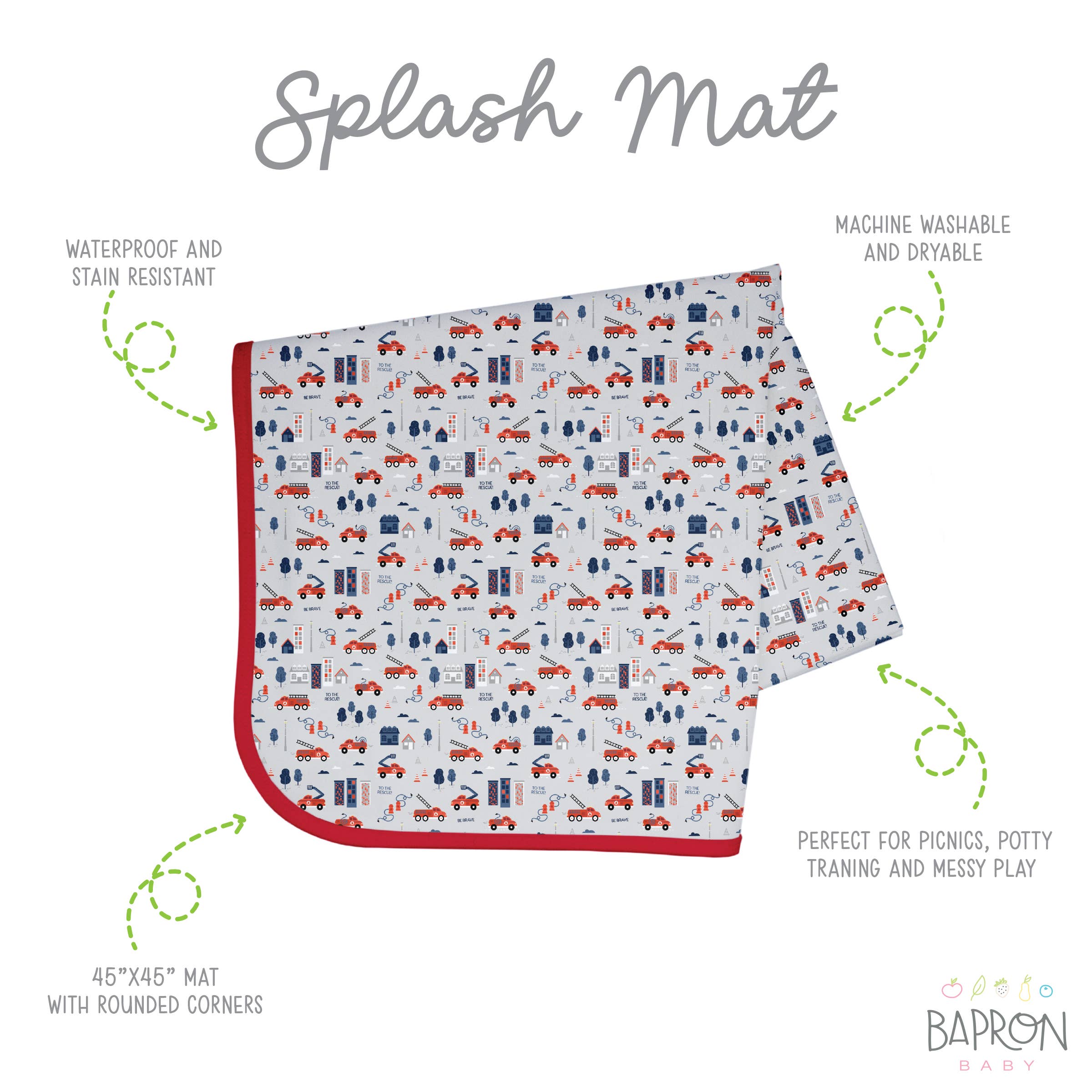 BapronBaby - Wholesale Placemat - Be Brave Firefighter - Splash Mat - A Waterproof Catch-All2