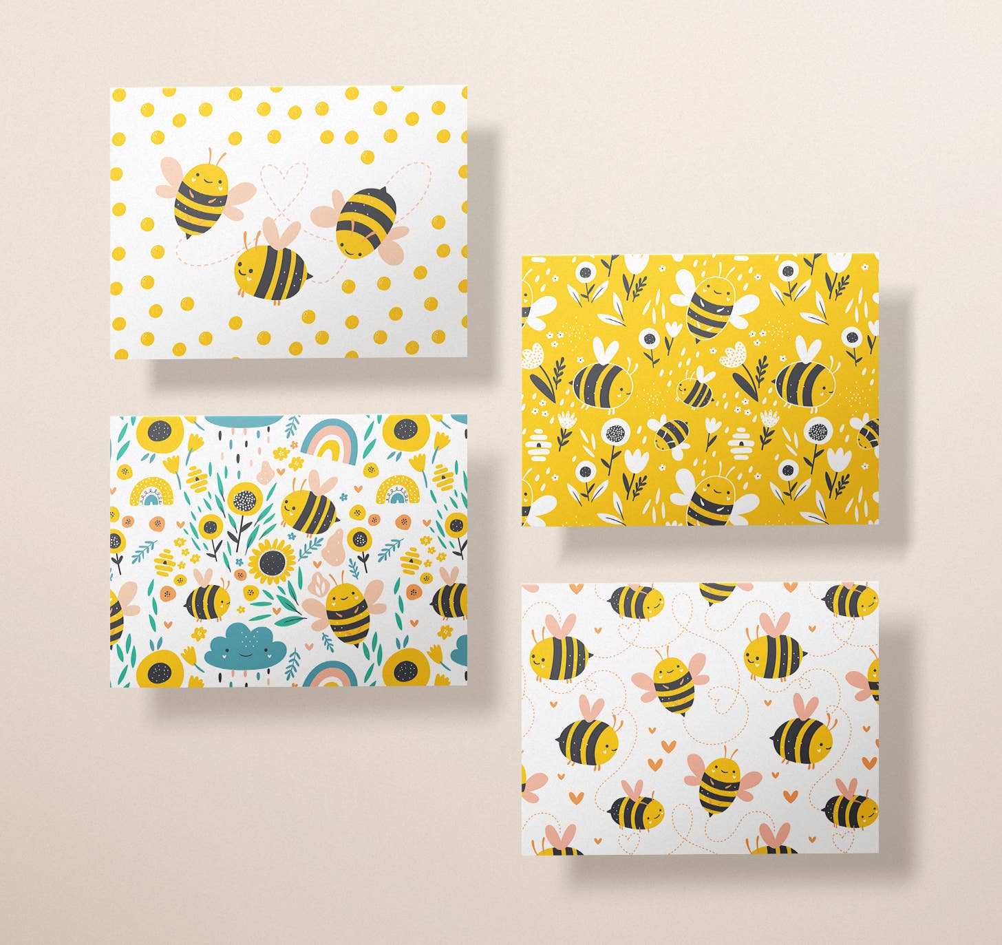 Twigs Paper - Wholesale Stationery/Notecard Set - Bumble Bee Greeting Card Set | Assorted Notecards4