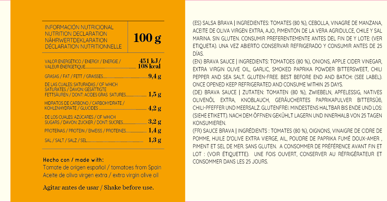 Cortijo de Sarteneja - Wholesale Salsa - Salsa Brava 240g3