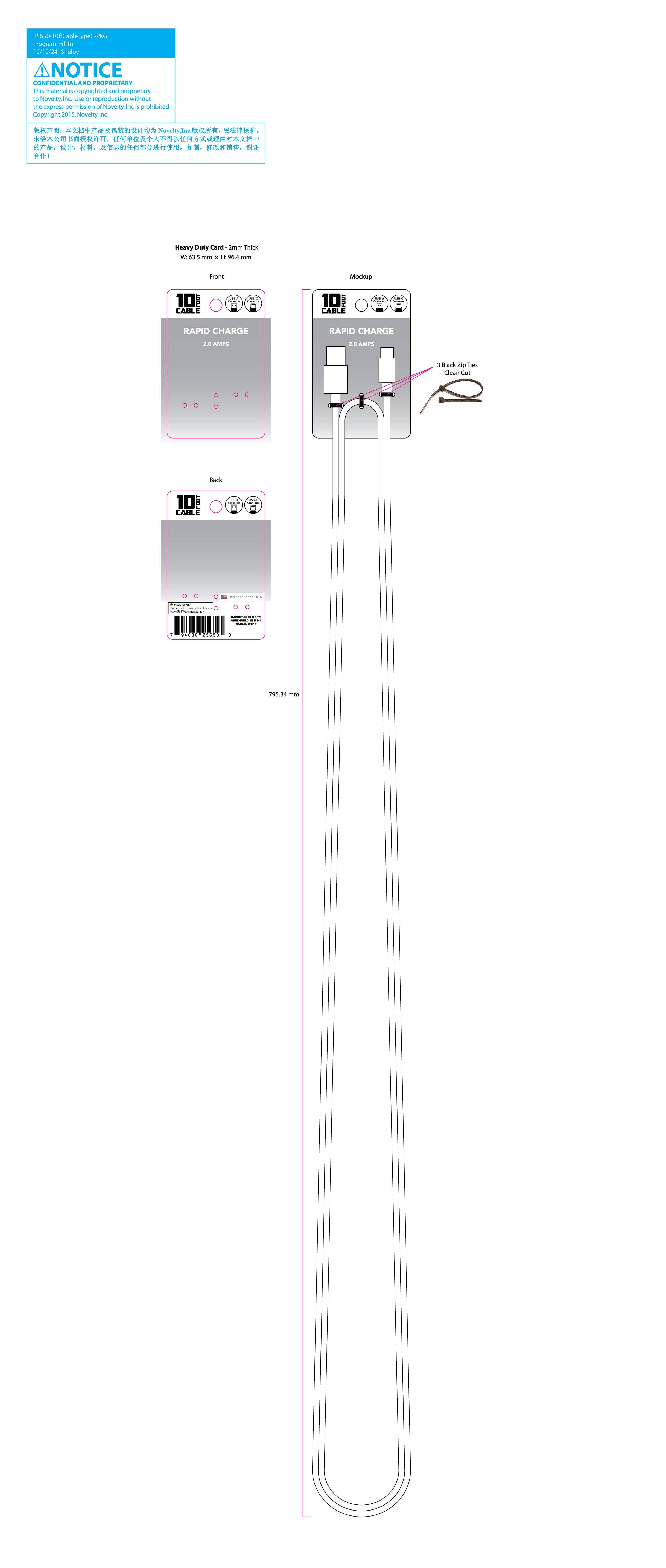 Novelty Brands - Wholesale Charging Cable - 10 ft Charging Cable Assortment Floor Display- 24/Display8