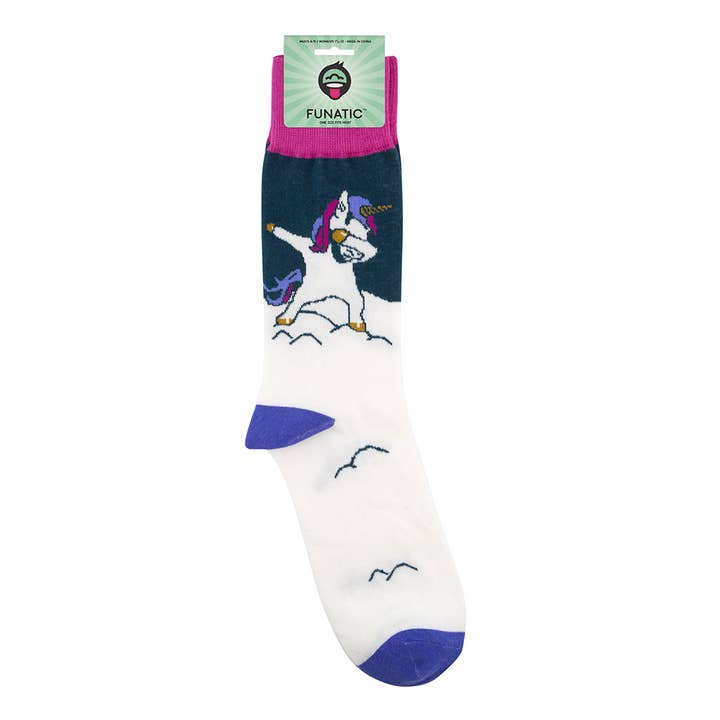Funatic - About Face Designs - Nice Enough Merch Co - Wholesale Socks - Unisex - Dabbing Unicorn Socks - Closeout | Funatic