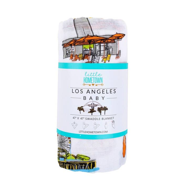 Los Angeles Baby Swaddle Blanket (Unisex) for wholesale by Little Hometown
