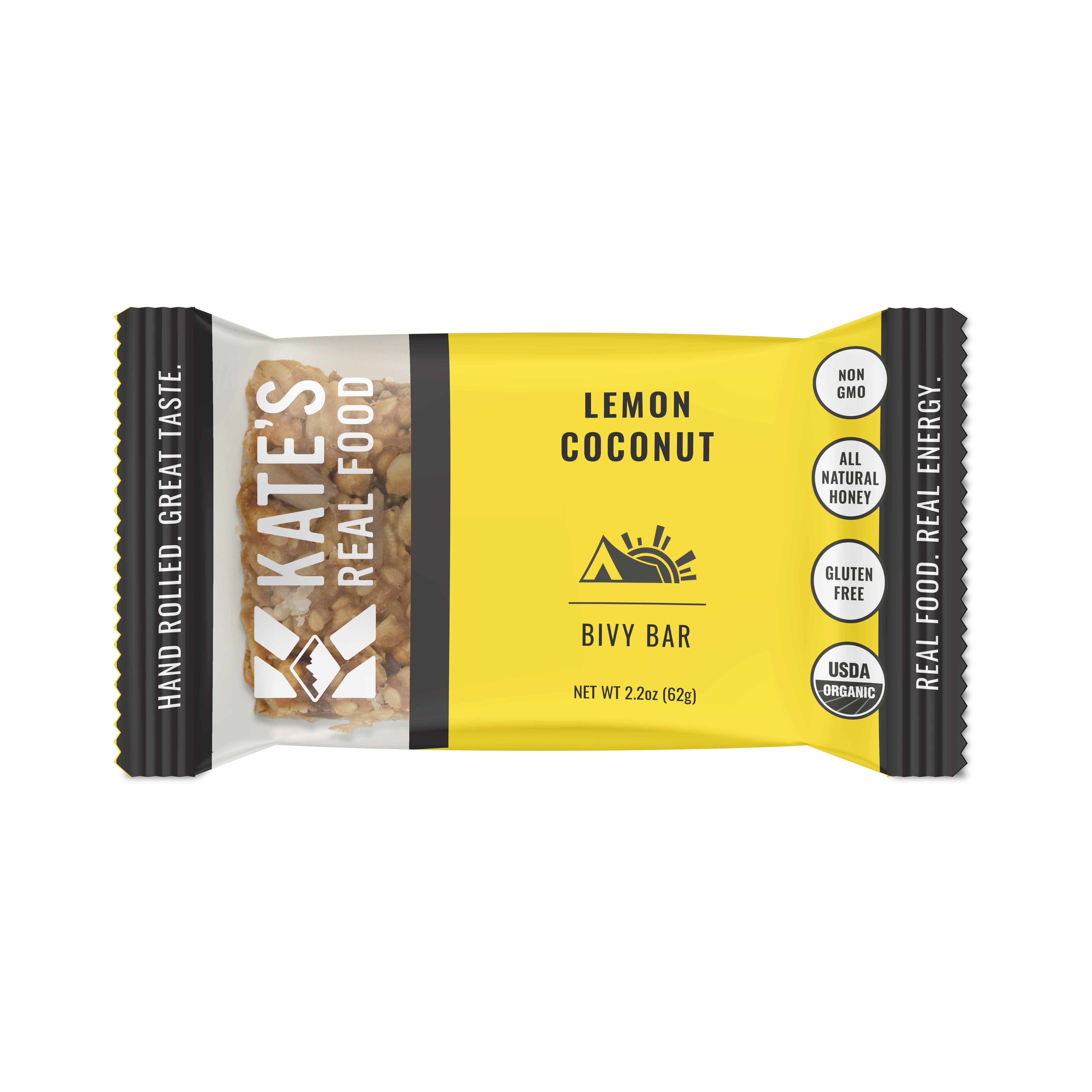 Righteous Felon Craft Jerky - Wholesale Snack Bar - Kate's Real Food "Bivy" Lemon Coconut Oat Bar 2.2oz