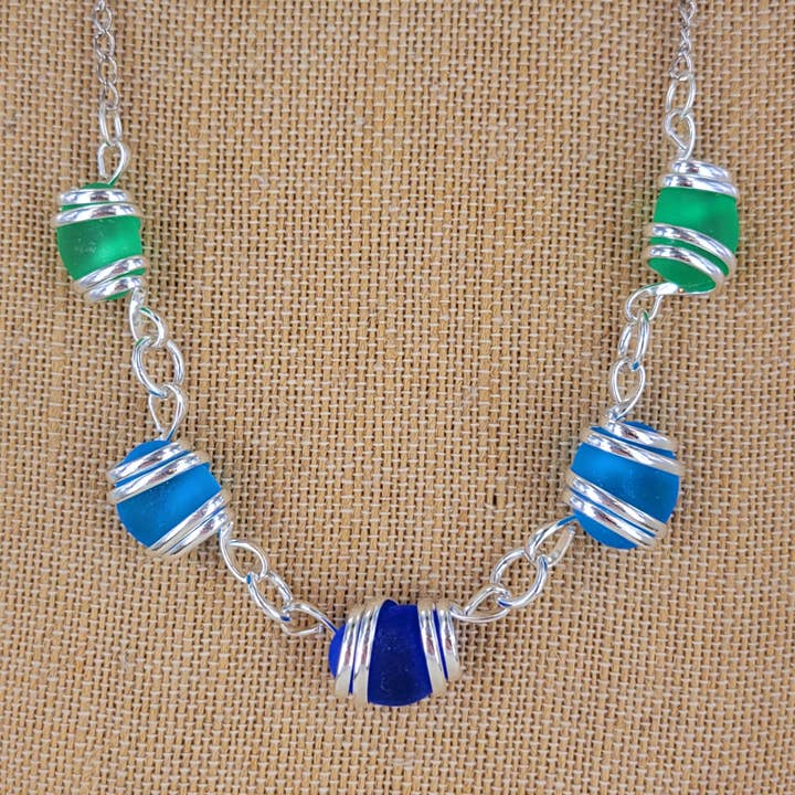 Halsketting van gekweekte zeeglas ALP-SG-N1 voor wholesale door Sadie Green's Jewelry