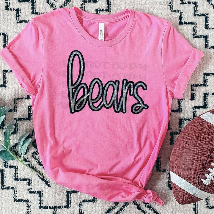 Bears Faux Sequin Patch DTF Heat Transfer for wholesale by Trendy Transfers