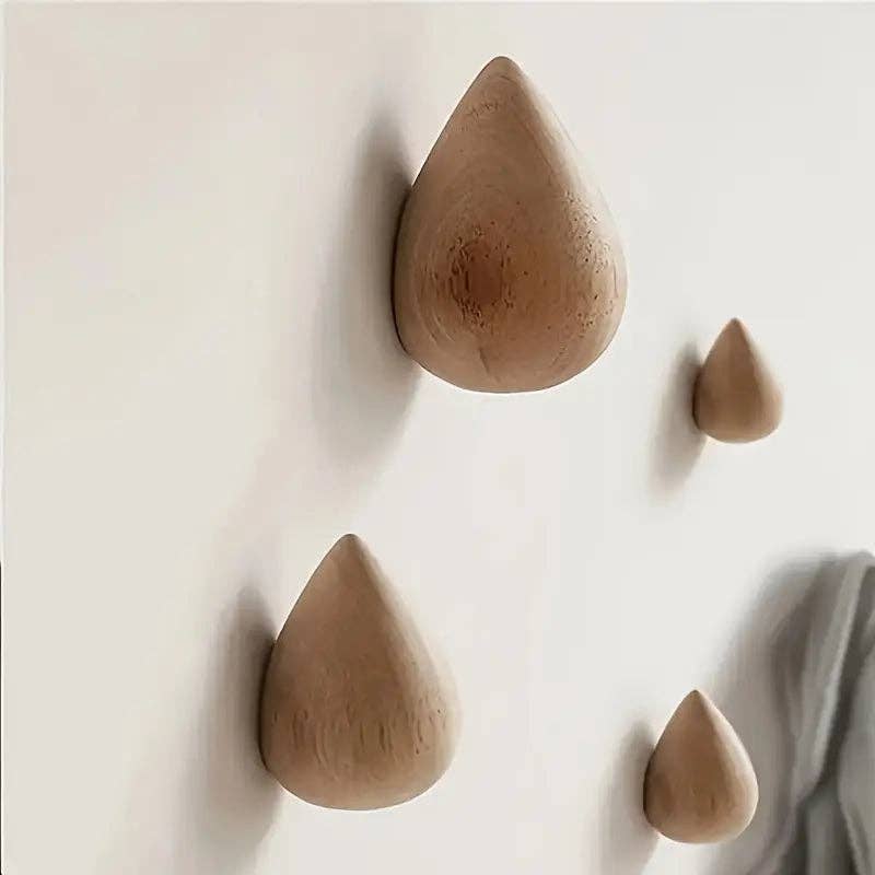 Huis Van Merken - Wholesale Wall Hook - 2pcs Wooden Teardrop Wall Hooks0