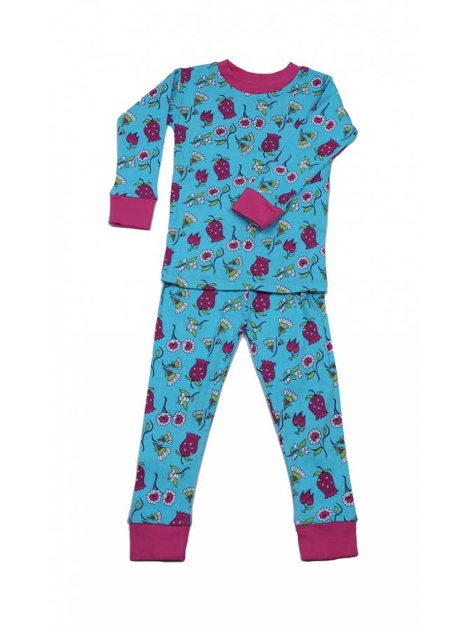 Pijamas de algodón orgánico de flores otomanas para venta al por mayor de New Jammies