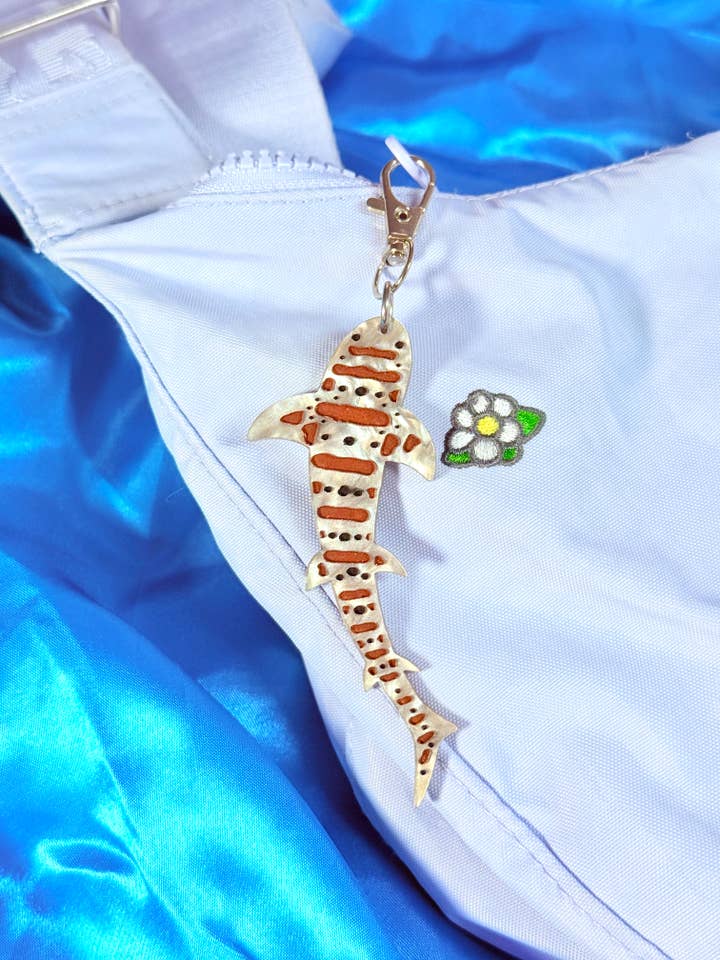 Leopard Shark Bag Charm for wholesale by Smiley Moon Studio
