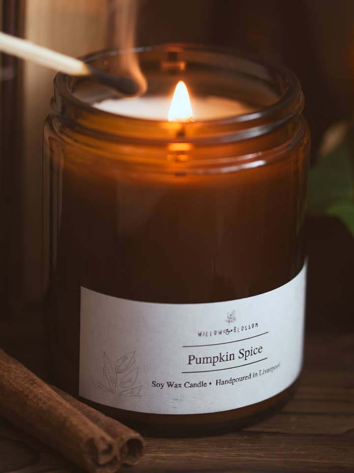 Cedar wood & Orange Amber jar Candle for wholesale by Willow & Blossom Botanicals