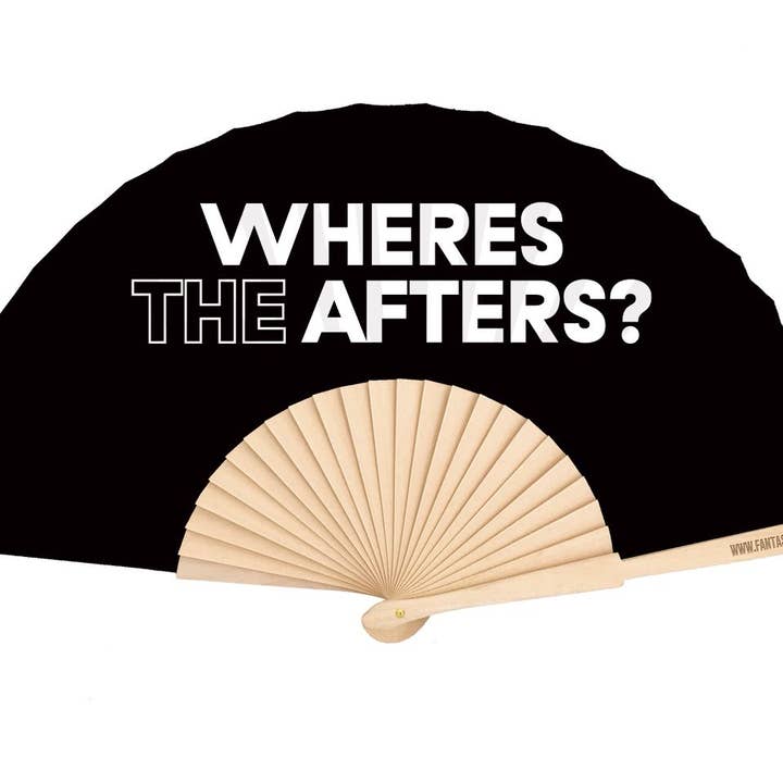 Where's The Afters? 23cm fan for wholesale by Fantastico Fans