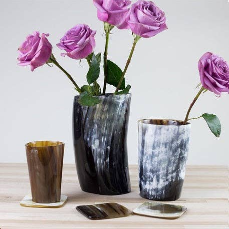 The African Home Goods - Wholesale Vase - ANKOLE HORN VASES OR PLANTERS - DARK4