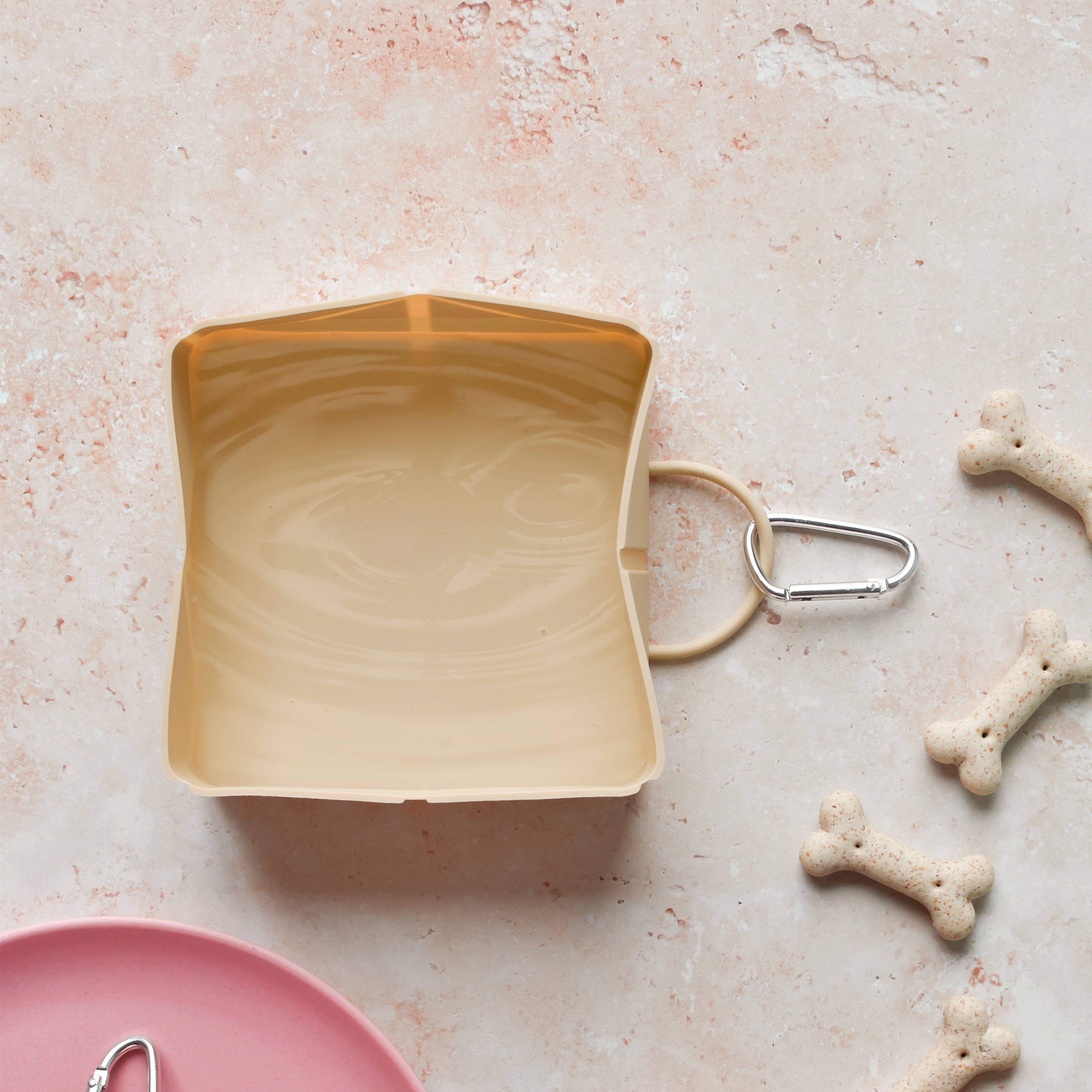 Cocopup London - Vente Gamelle – chat et chien - Gamelle de voyage pliable - Nude2