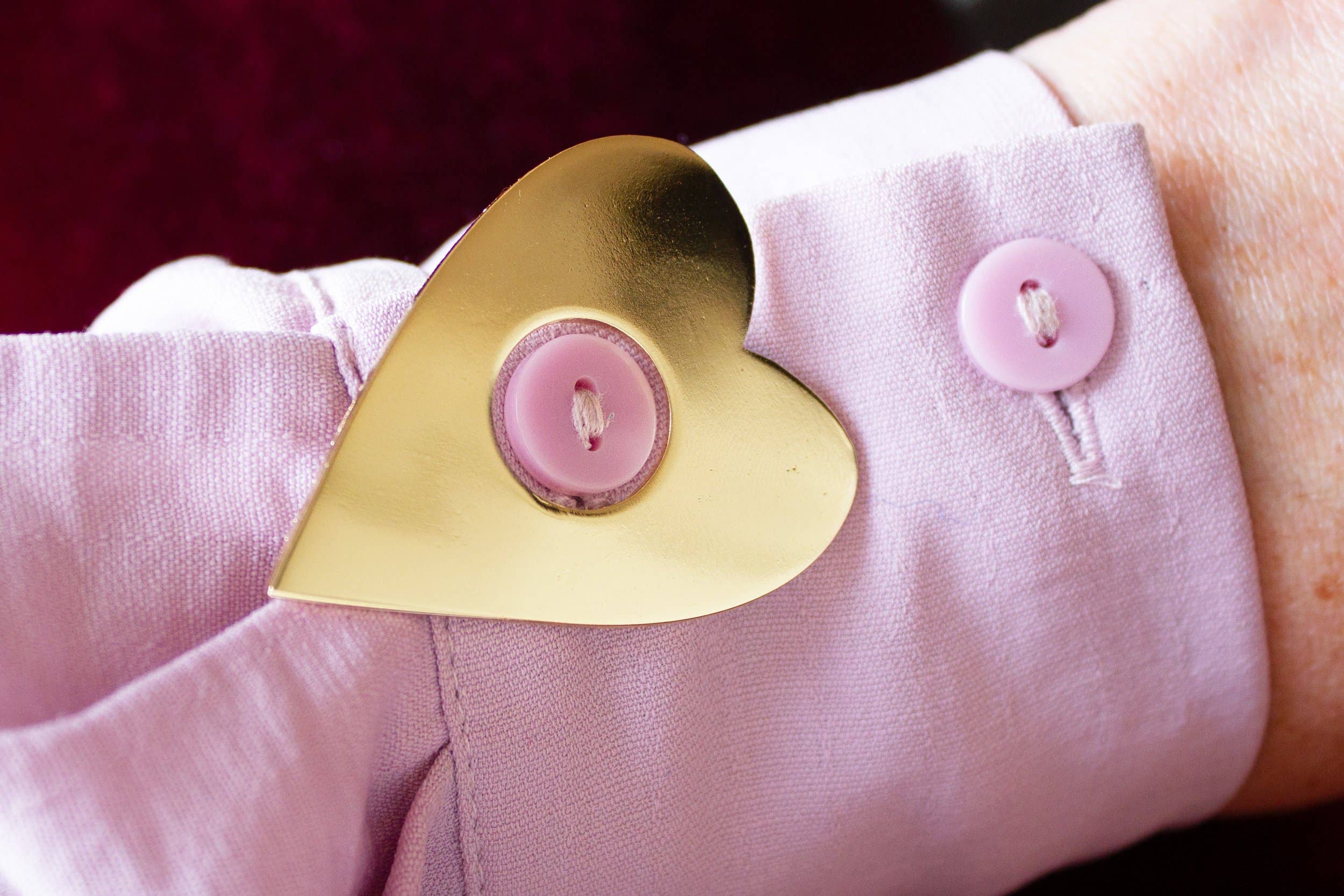 Mink - Wholesale Lapel Pin/Button - Heart shaped Button Covers1