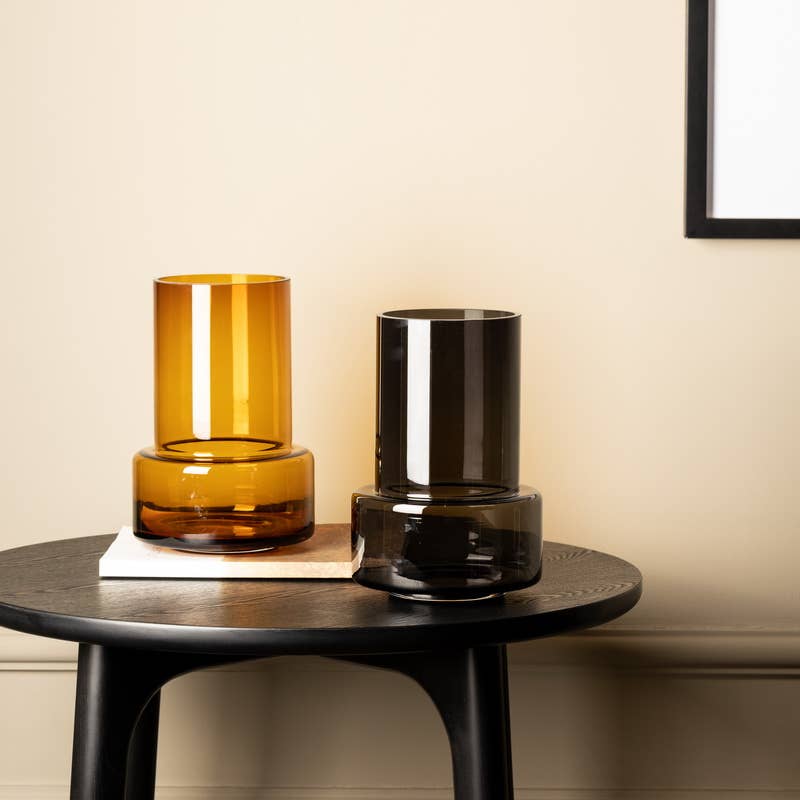 Element Accessories EU - Wholesale Vase - Modern Design Amber/Gray Glass Flower Vase3