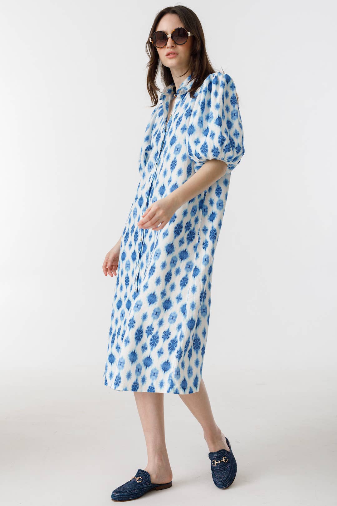 Angel Linen Dress - Hamptons Print for wholesale on Faire6
