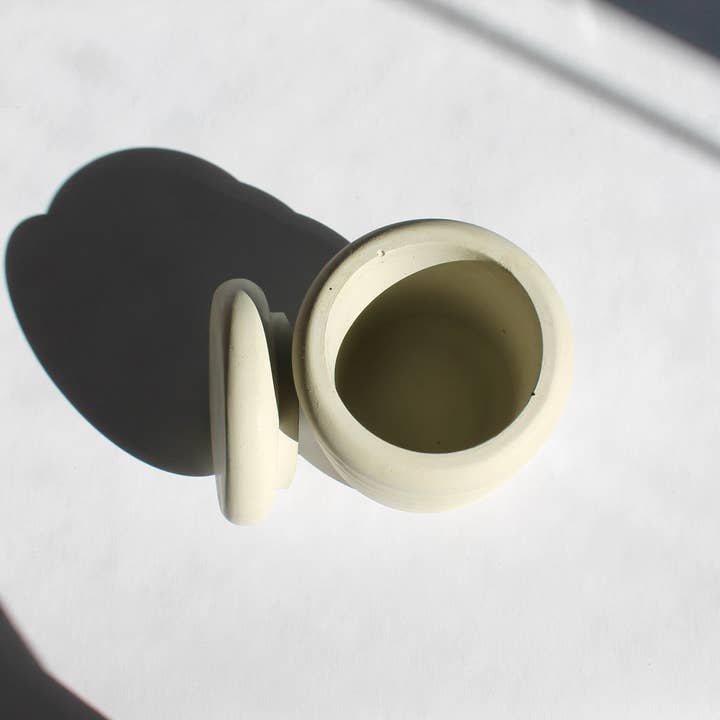 Concrete Jar with Lid in Gray for wholesale by House of Ivy