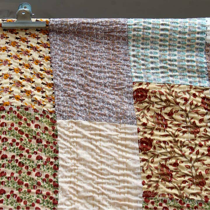 bhavnas boutique - Wholesale Quilt - Bohemian Silk Patchwork Kantha Quilt Bedding Throw Blanket1