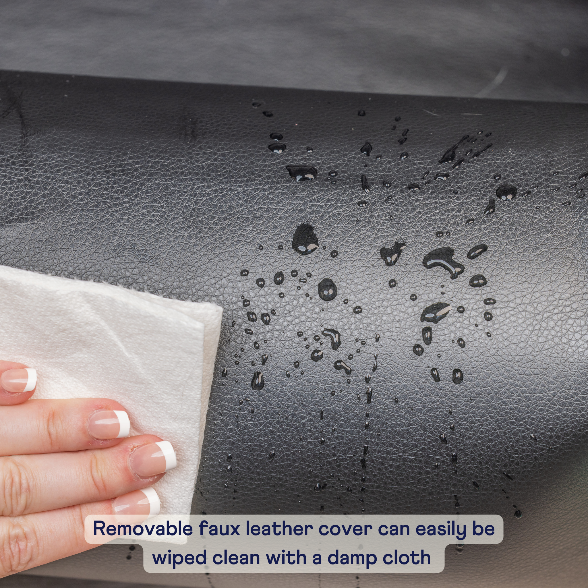 Paw Brands - Wholesale Pet Bed - Dog - PupProtector™ Faux Leather Memory Foam Dog Car Bed -  Black3