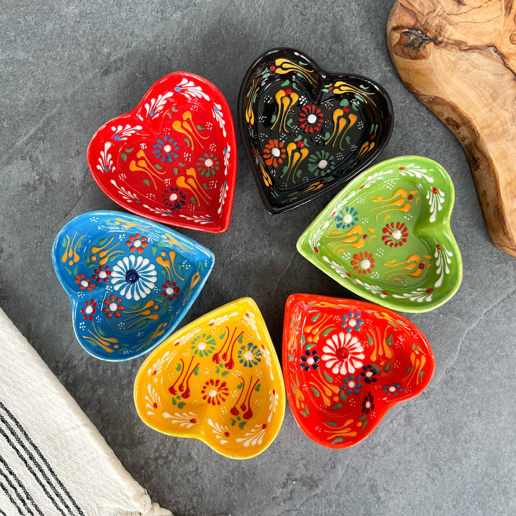Umays Boho - Wholesale Decorative Plate/Dish/Bowl - Heart Shaped Trinket Dish, Pinch Bowls, Cute Kitchen Decor