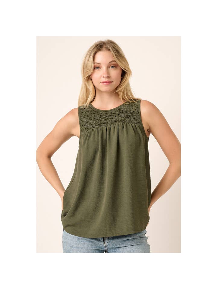 mittoshop - Wholesale Blouse - Women's - AIRFLOW SMOCKED YOKE SLEEVELESS BLOUSE5